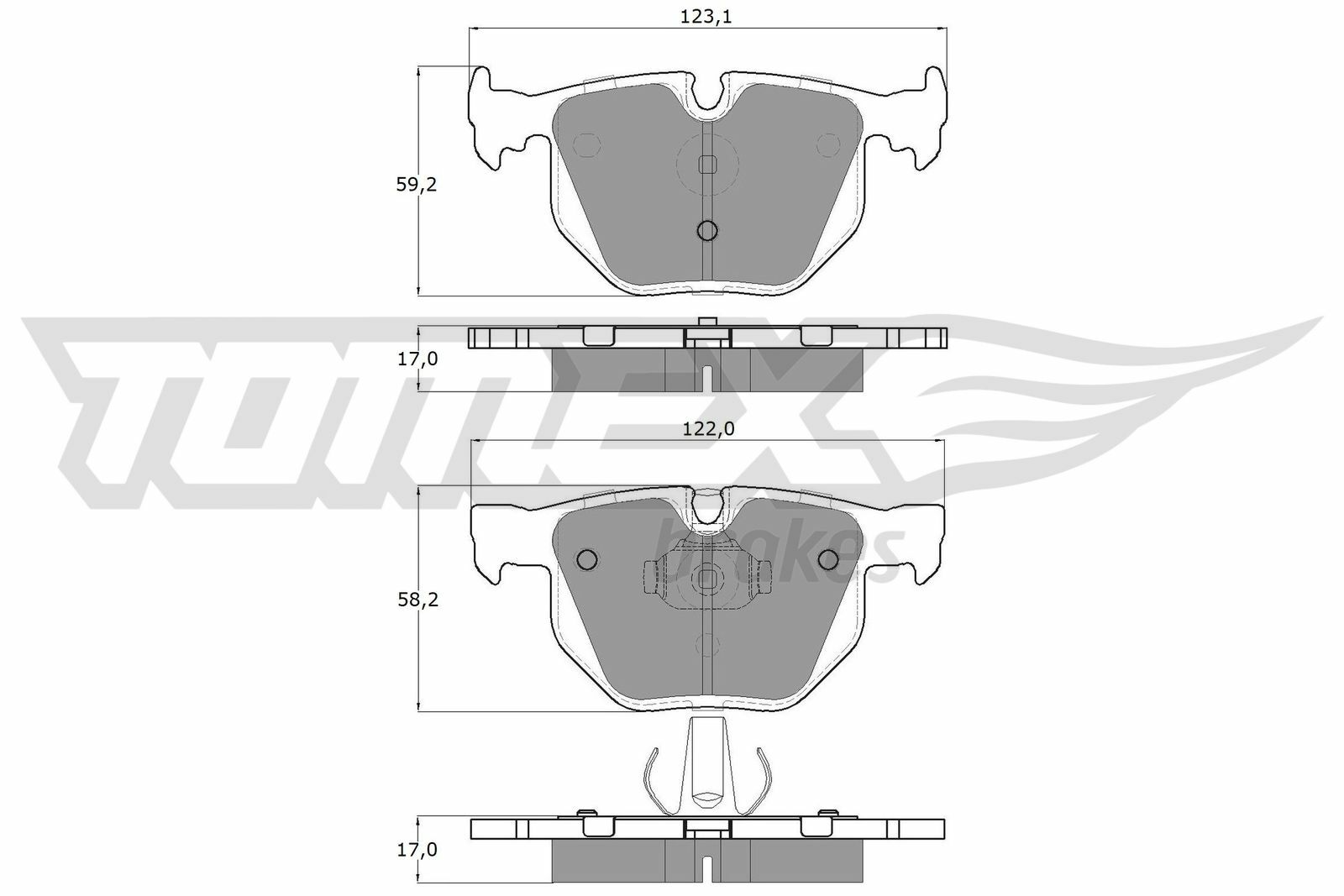 Sada brzdových destiček, kotoučová brzda TOMEX Brakes